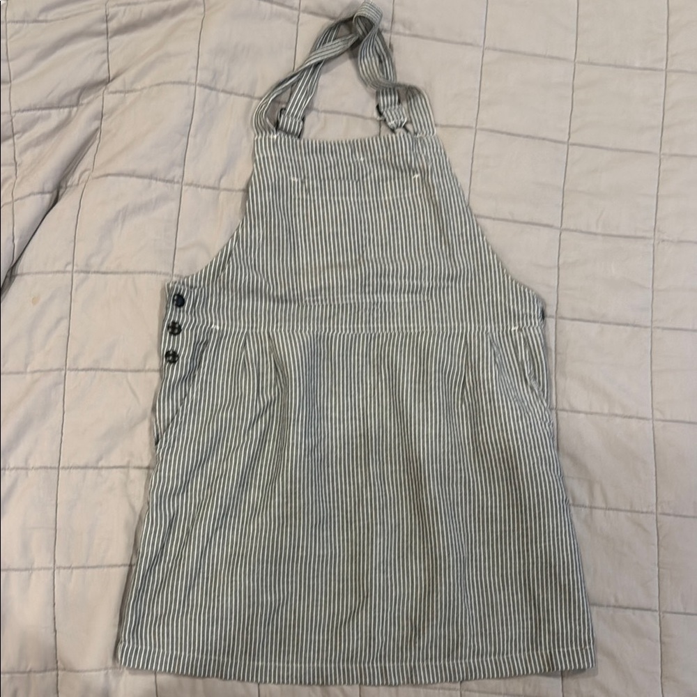 Volcom Gray Striped Overalls
